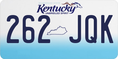 KY license plate 262JQK
