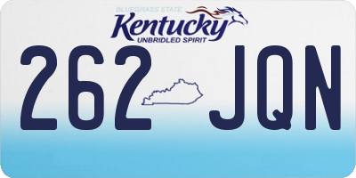 KY license plate 262JQN
