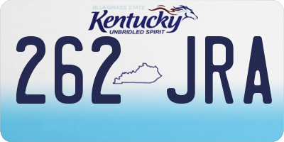 KY license plate 262JRA