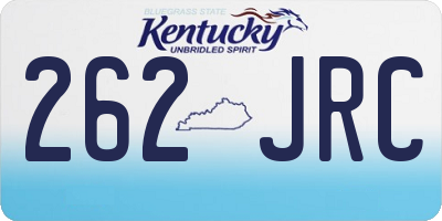 KY license plate 262JRC