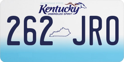 KY license plate 262JRO