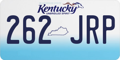 KY license plate 262JRP