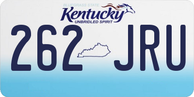 KY license plate 262JRU