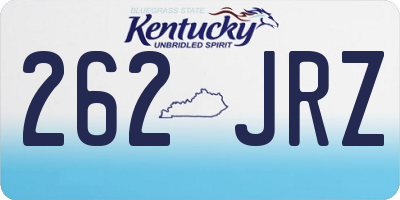 KY license plate 262JRZ