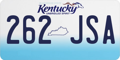 KY license plate 262JSA