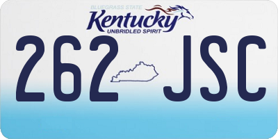 KY license plate 262JSC