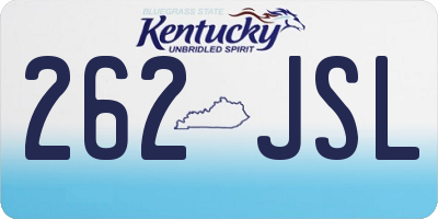 KY license plate 262JSL