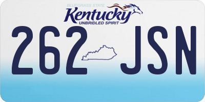KY license plate 262JSN