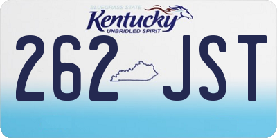 KY license plate 262JST