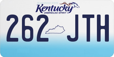 KY license plate 262JTH