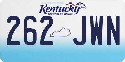 KY license plate 262JWN