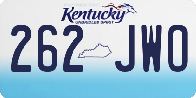 KY license plate 262JWO