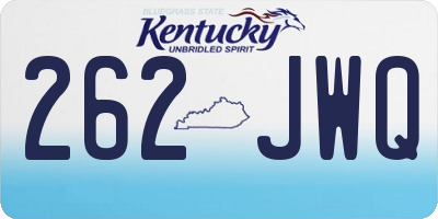 KY license plate 262JWQ