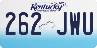 KY license plate 262JWU