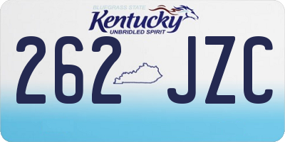 KY license plate 262JZC
