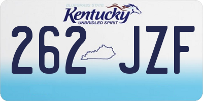 KY license plate 262JZF