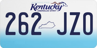KY license plate 262JZO