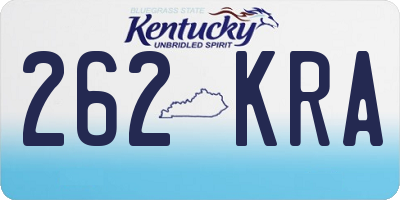 KY license plate 262KRA
