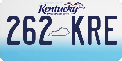 KY license plate 262KRE
