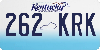 KY license plate 262KRK