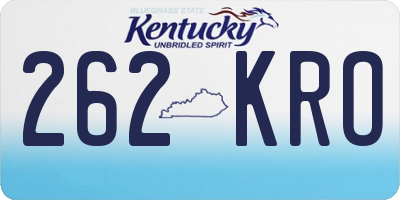 KY license plate 262KRO