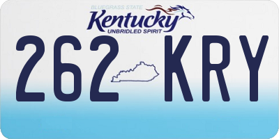 KY license plate 262KRY