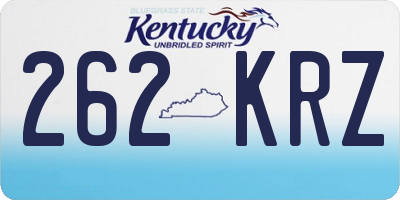 KY license plate 262KRZ