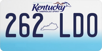 KY license plate 262LDO