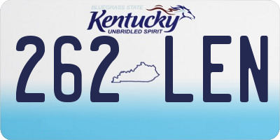 KY license plate 262LEN