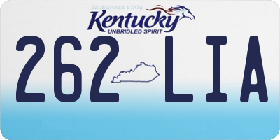 KY license plate 262LIA