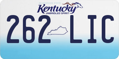 KY license plate 262LIC