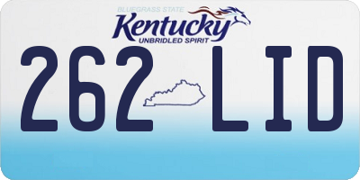KY license plate 262LID