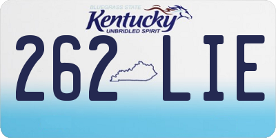 KY license plate 262LIE