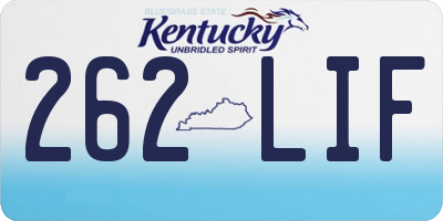 KY license plate 262LIF