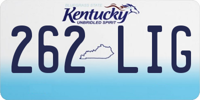 KY license plate 262LIG