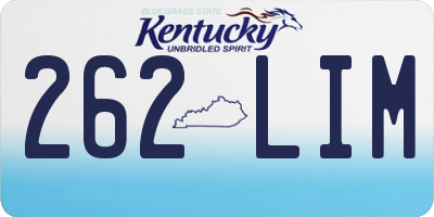 KY license plate 262LIM