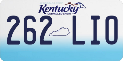 KY license plate 262LIO