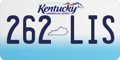 KY license plate 262LIS