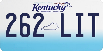 KY license plate 262LIT