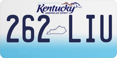 KY license plate 262LIU