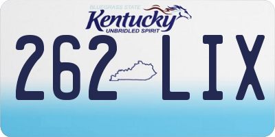 KY license plate 262LIX