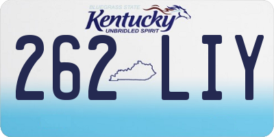KY license plate 262LIY
