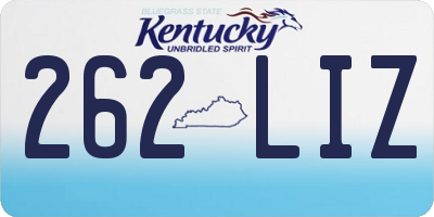 KY license plate 262LIZ