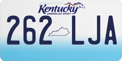 KY license plate 262LJA