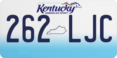 KY license plate 262LJC