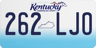 KY license plate 262LJO