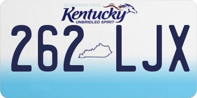 KY license plate 262LJX