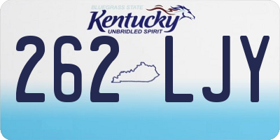 KY license plate 262LJY