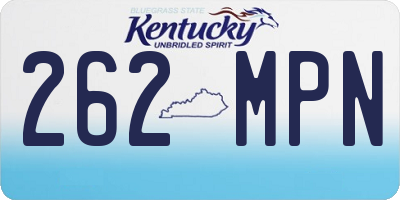 KY license plate 262MPN