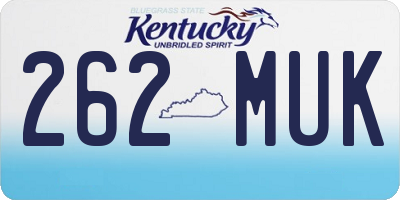 KY license plate 262MUK